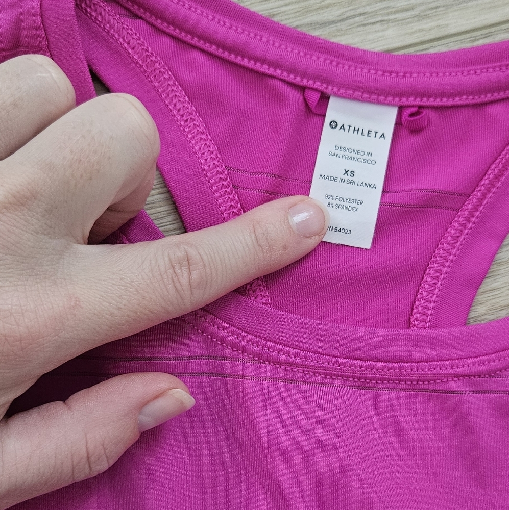 Athleta Gray and Pink Racerback Tank Tops Size XS - Picture 3 of 4